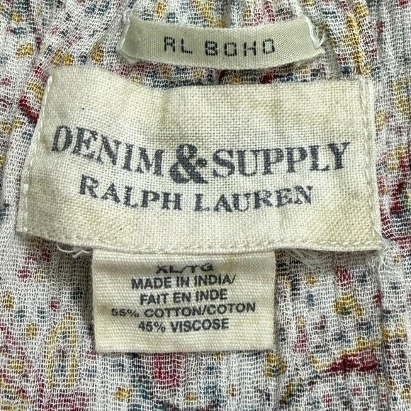 Ralph Lauren Denim & Supply Top Women's XL Multicolor Boho Hippie Festival Shirt - Picture 5 of 8